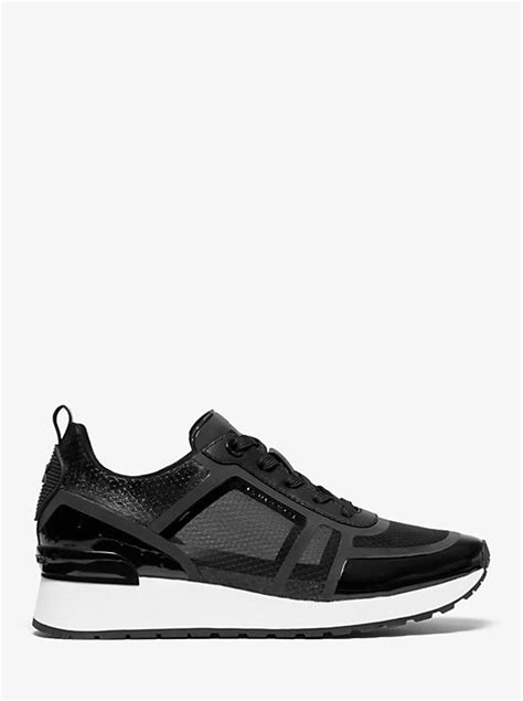 michael michael kors eddy nylon and leather trainer|Eddy Nylon and Leather Trainer .